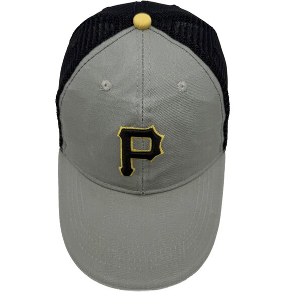 VTG PITTSBURGH PIRATES Grey/Black trucker Hat – Adjust strap, Black/Gold P Logo - Picture 6 of 12